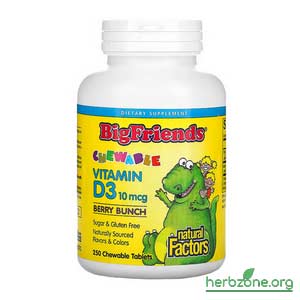 Natural Factors Big Friends Chewable Vitamin D3 from iHerb