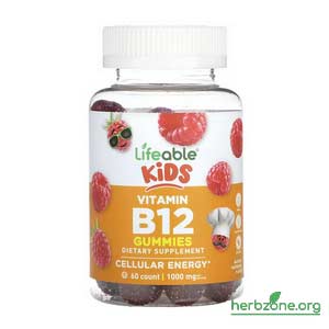 Lifeable Kids Vitamin B12 Gummies Natural Raspberry from iHerb